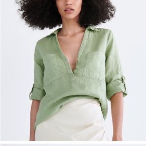 COPY - Zara NWT Linen short shirt